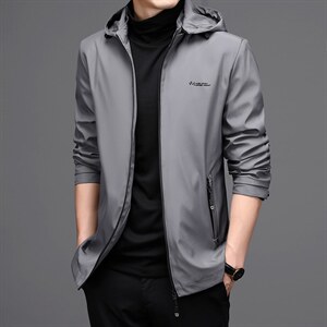 男式2023年新款可脱卸帽商务休闲男装夹克外套中年时尚潮流男装图片