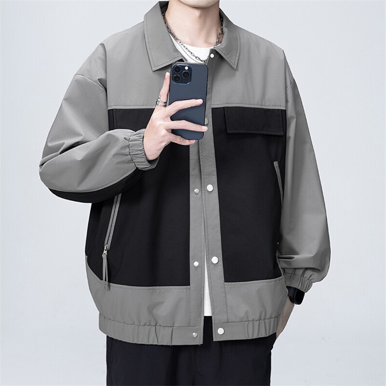 217-2-JK01-P65防水冲锋衣男拼接撞色夹克工装外套,男装夹克,星座217-2