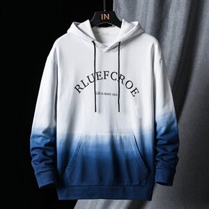 渐变色连帽卫衣潮流宽松韩版百搭休闲上衣服秋季外套DF73T图片