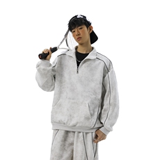 可二开脏脏灰扎染大码M-5XL卫衣WY78064P68卫裤WK78065P68套装，男装休闲套装，星座227-7