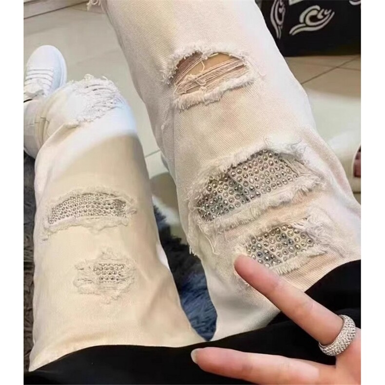牛仔裤男款破洞夏季薄款新款休闲裤子男春秋修身小脚弹力KT80,男装牛仔裤,星座1116A（原606A-3）