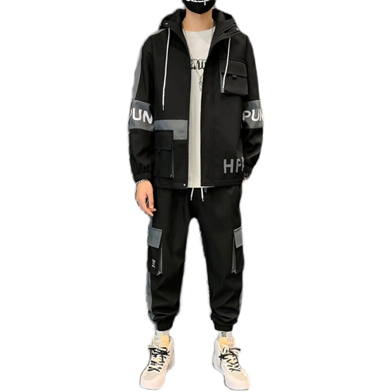 现货秋季男士套装休闲运动服帅气搭配一套工装夹克外套D05,男装休闲套装,电商B226-2（原B217-2）