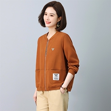 （新款长期有货）妈妈秋装外套宽松休闲开衫棒球服卫衣2024上衣，女装短外套，忆绮罗