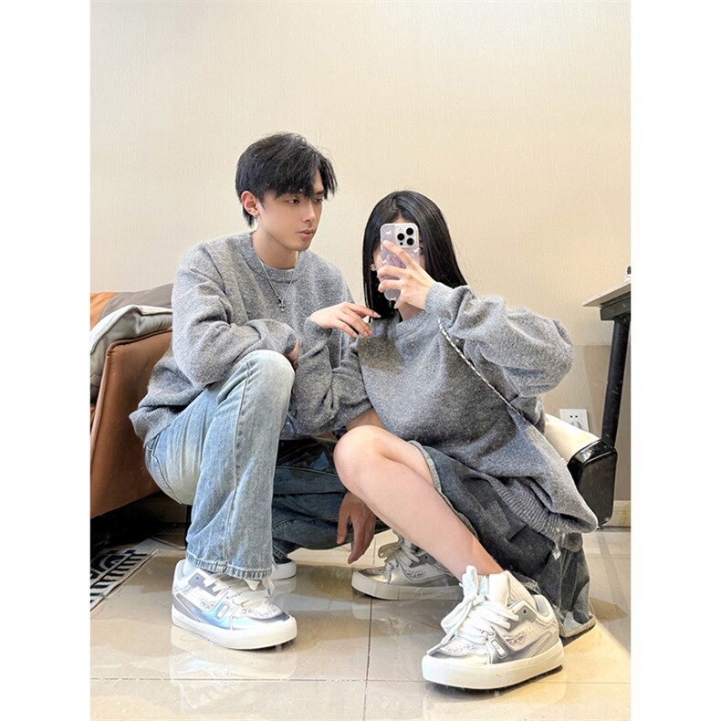 重磅秋冬男女纯色打底针织衫圆领套头半高领毛衣美式复古休闲上衣,男装T恤,电商A486