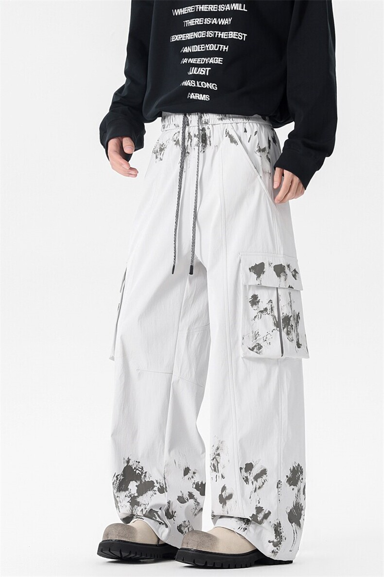 无影墙美式机能伞兵工装裤潮牌印花休闲裤A436-2510-P7099,男装休闲裤,电商A436