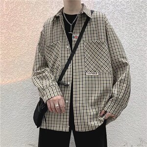 长袖衬衫男港风日系外套C733P38图片