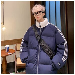 2025新款撞色条纹立领棉服棉衣外套男生保暖棉袄 MY410图片