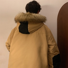 港风2026新品冬季宽松棉服派克服毛领冬装加厚外套D010-P145，男装棉衣，星座717