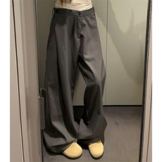 抖音品质现货廓形弯刀休闲褶皱直筒西裤610A-1-YX281-P48，男装西裤，星座610A-1