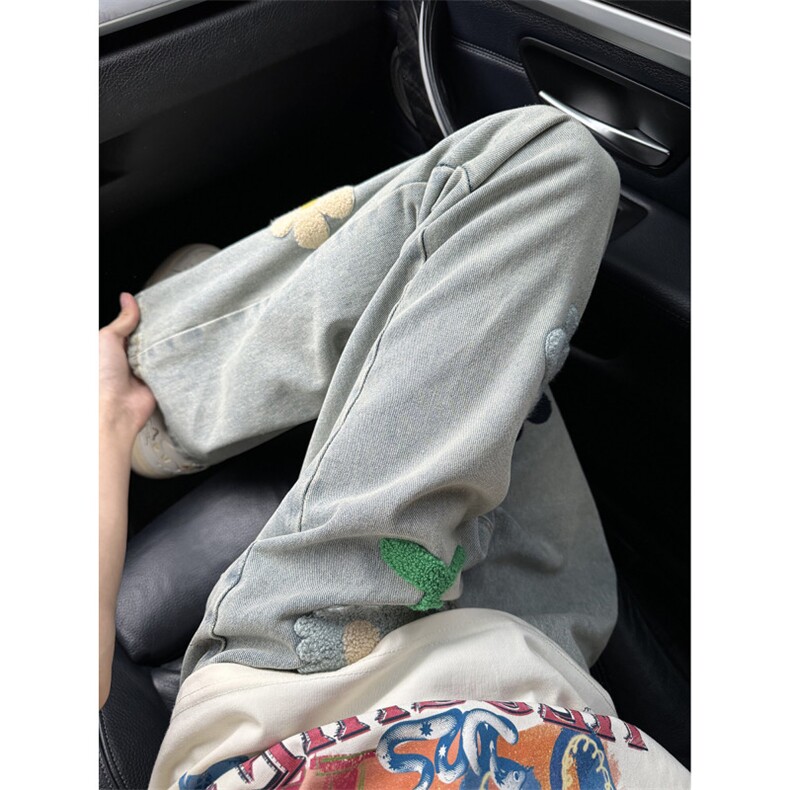 1014-1-KZ254-P45-美式高街植绒绣花牛仔裤男,男装牛仔裤,星座1014-1