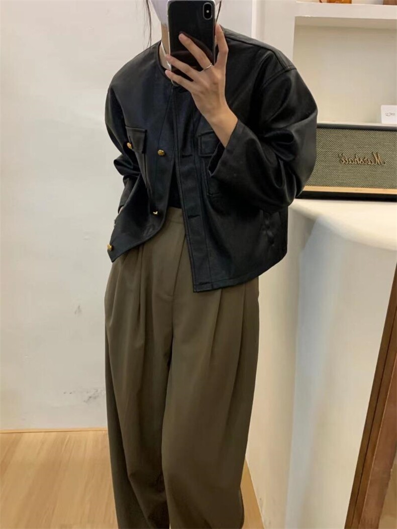 PU皮衣，女装皮衣，卡薇尔