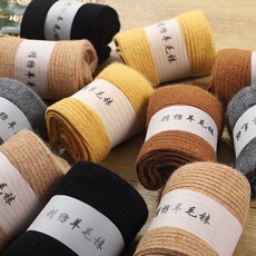 时尚男士保暖抗菌羊毛袜宽条纹设计五双装礼盒多色可选，袜子，三权袜业