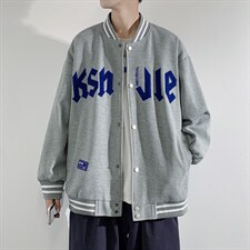 秋季潮牌棒球服男女潮流港风学院风华夫格夹克外套模特J202-P75，男装夹克，星座815-2