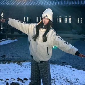 抖音得物高品质 美式高街重磅结构设计拼接织带立领卫衣外套 CM42图片