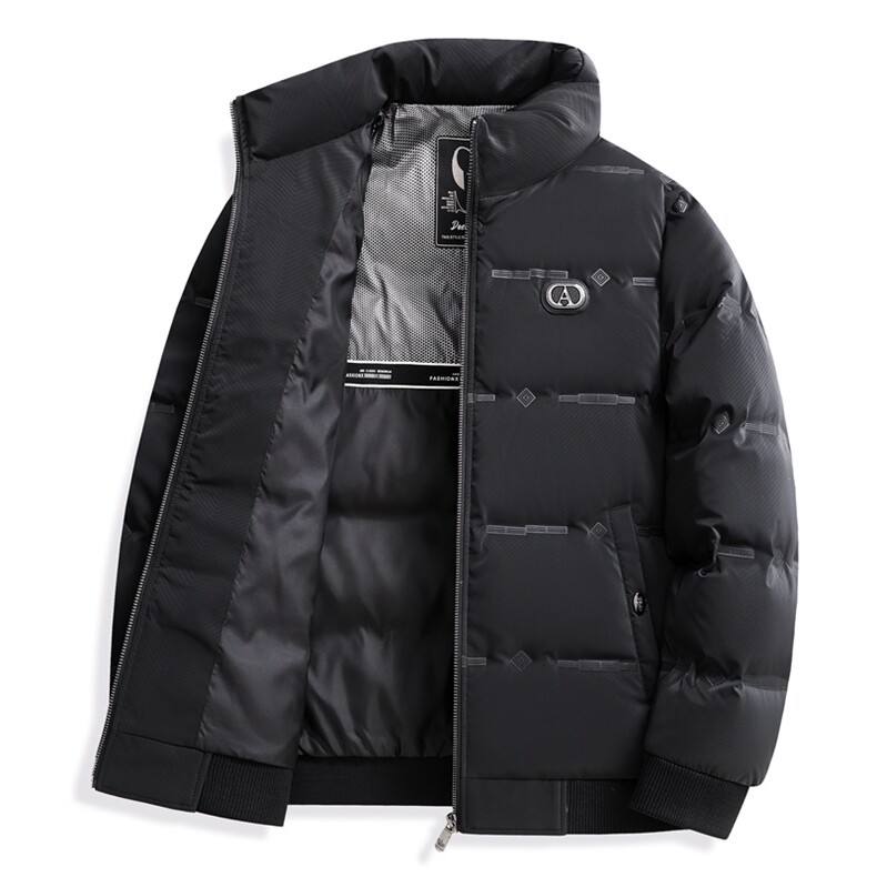冬季白鸭绒加厚羽绒服短款中青年休闲立领保暖防寒潮服外套男装,男装羽绒服,钱塘6003（原4033）