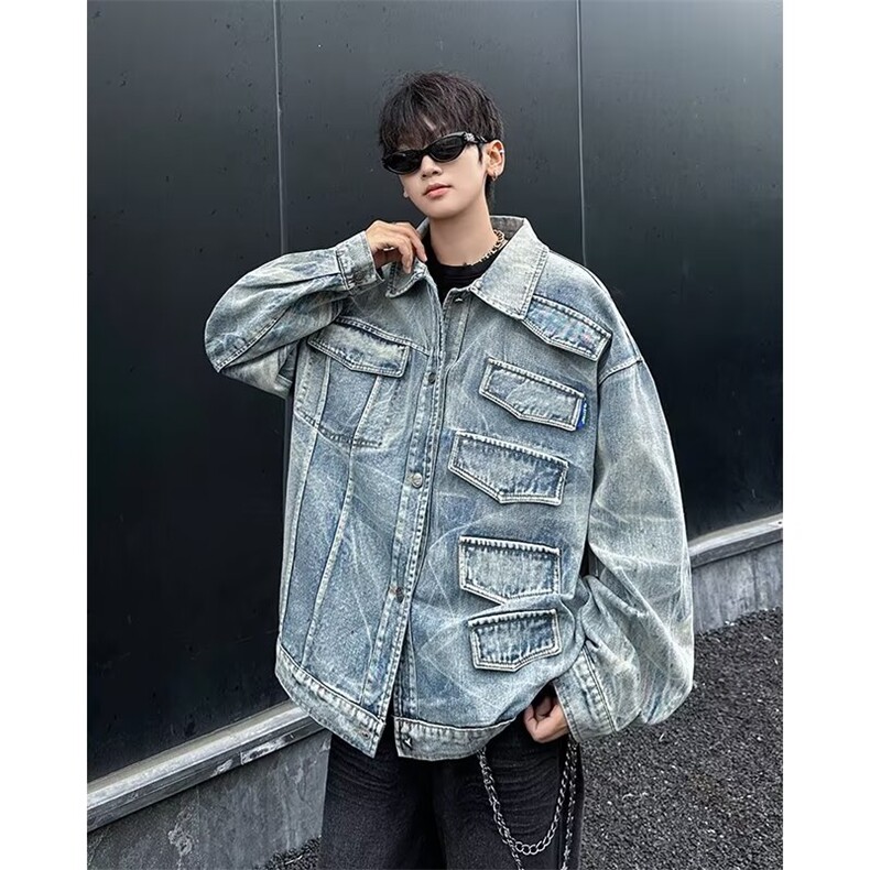 港风日系原宿风韩版潮流宽松夹克外套 QB25  P80图片
