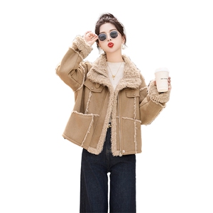 2025新款皮毛一体机车服休闲外套图片