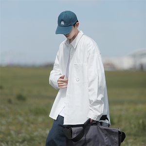 秋季新款 cityboy白色百搭纯色长袖衬衫宽松衬衣 A017 C6 P58图片