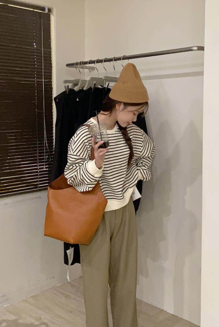 条纹卫衣，女装卫衣/绒衫，唇蔻