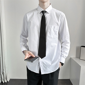 春季长袖衬衫男日系潮牌炸街宽松情侣装制服CS2203-P30配送领带图片