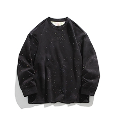 美式重磅扎染满天星长袖T恤男女同款潮高街宽松卫衣W4680-特价P50，男装T恤，电商A007