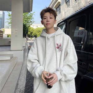 已注册/华棉春秋外景复古休闲宽松连帽卫衣男WY00724/P45加绒P50图片