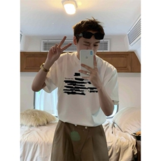 现货重磅新款小众潮牌美式高街夏季纯棉宽松男士情侣短袖T恤ins，男装T恤，四季星座505