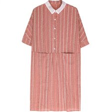 舒适时尚潮流连衣裙高腰2024年夏季短袖衬衣中长款优雅，女装连衣裙，风姿绰