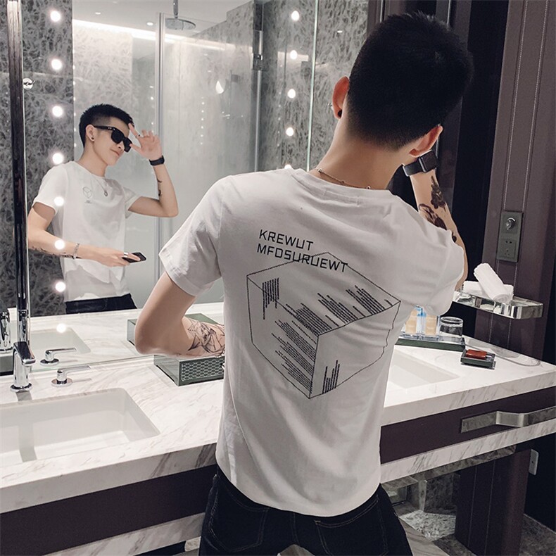T-社会小伙潮男网红夏季新款短袖t恤宽松潮流,男装T恤,星座102A（原电商D309-1）