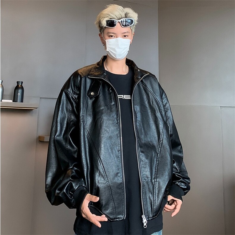 2026春复古机车皮衣外套男女短款棒球服皮夹克PY172,男装夹克,星座1108