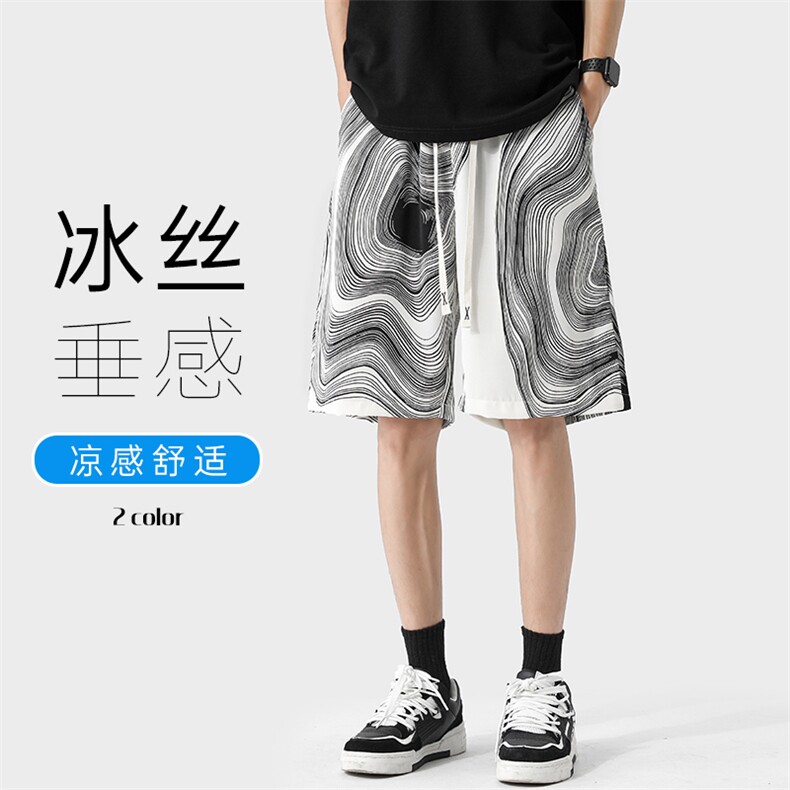 特批P20无差价夏冰丝垂感透气五分裤男休闲百搭速干沙滩短裤DK86图片
