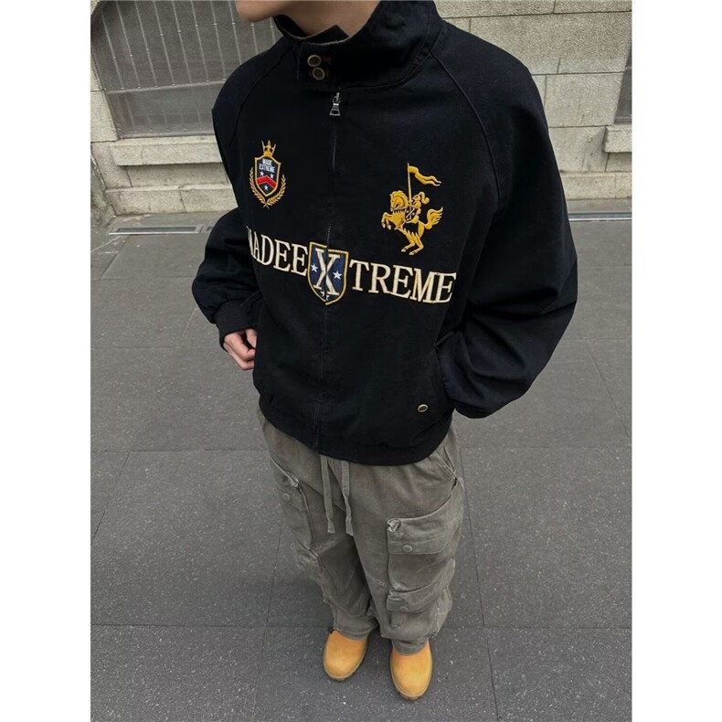 原宿时尚气质百搭慵懒潮流简约日系刺绣双层外套ins流行文艺新款,女装短外套,星座1210-1
