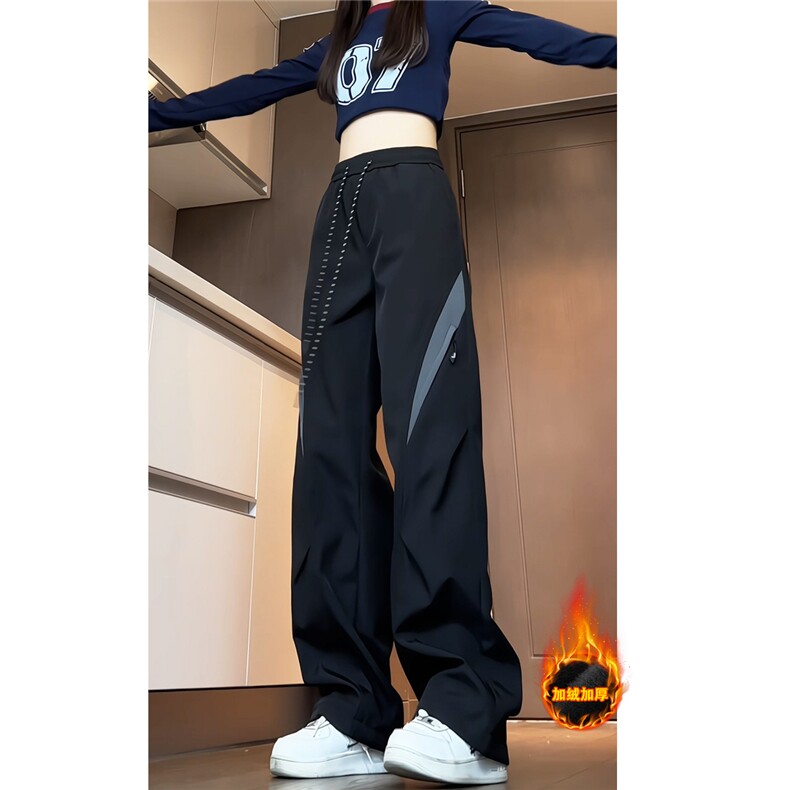 加绒加厚防水冲锋裤女拼色拉链休闲工装裤A337-S120特P45控78，女装休闲裤，电商A337