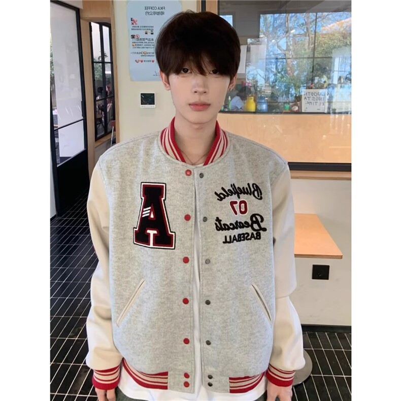 美式复古棒球服2025秋冬新款学生宽松显瘦时尚休闲夹克上衣外套,男装夹克,星座410-6（原星座1304-1）