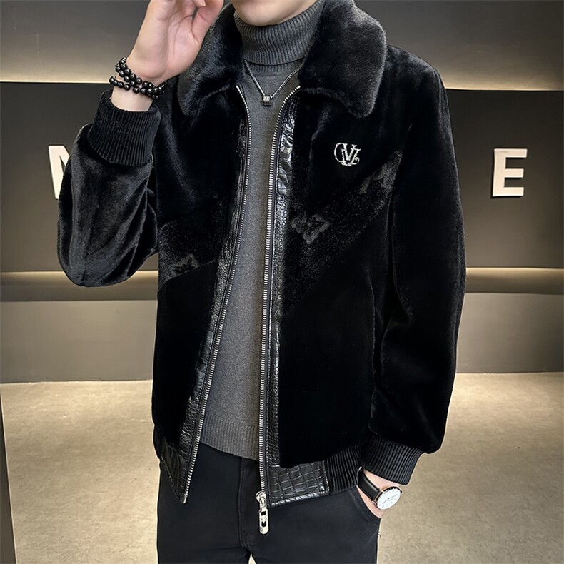 主推冬加厚仿皮草男时尚保暖爸爸装翻领商务夹克外套ZX8931-P235,男装夹克,星座1105-3