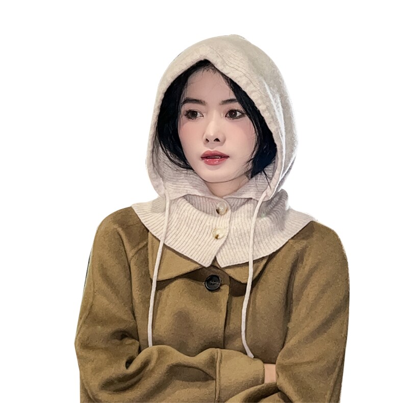 时尚百搭秋冬羊毛连帽围脖保暖舒适,饰品周边,朝思羊绒