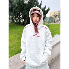 重磅刺绣连帽卫衣男秋冬美式复古潮牌硬挺帽衫情侣外套WYF15P46，女装短外套，星座1013-5