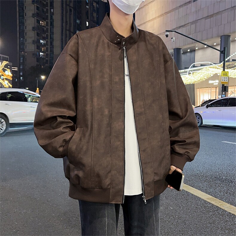 现货8502-P80大码控138春季大码户外皮衣夹克外套图片