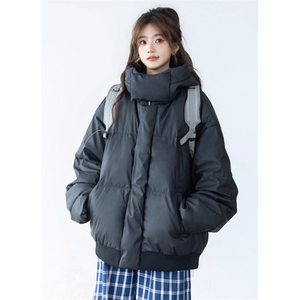 连帽pu皮面羽绒服男女冬季90白鸭绒加厚保暖面包服 MS6010图片