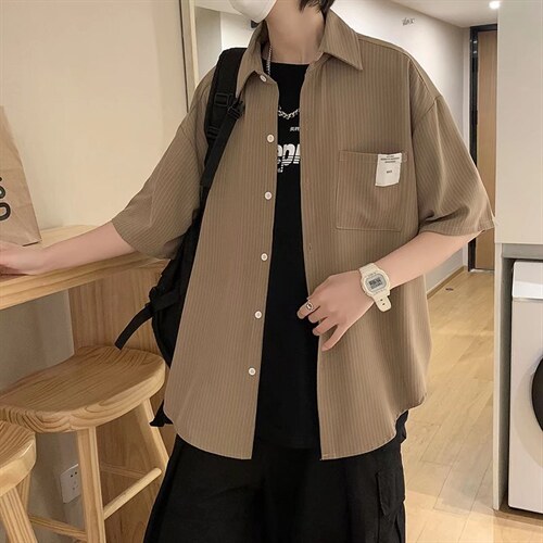 短袖衬衫春款男港风潮流C8803P28图片
