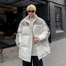 PU皮棉服冬季宽松港风棉衣立领冬装棉袄外套男MY249-特P105控168，男装棉衣，电商B370