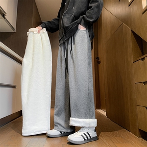 8XL-M特大码工装加绒裤男纯色宽松裤卫裤休闲基础款K995P65图片