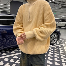 抖音直播！半高领拉链套头针织毛衣男外套男XH13-p55，男装针织衫/毛衣，电商B367