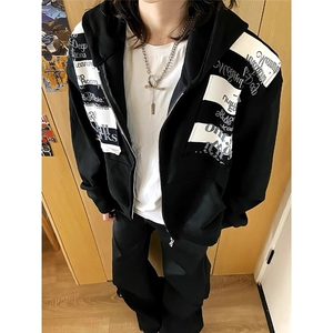 美式复古条纹长袖T恤男女春秋季字母印花球服宽松潮牌运动风卫衣图片