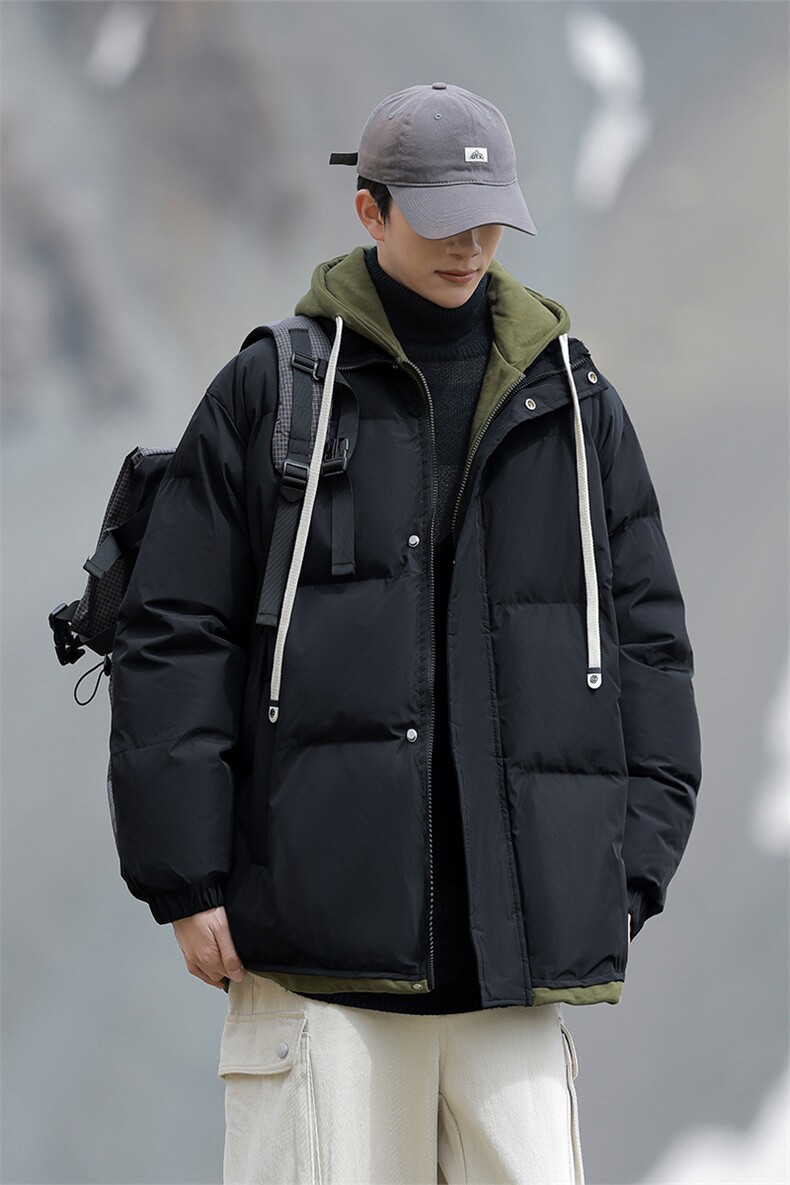 冬季棉服新款D4134-TP75不双重拉链门襟防风保暖假两件棉衣,男装棉衣,电商A102