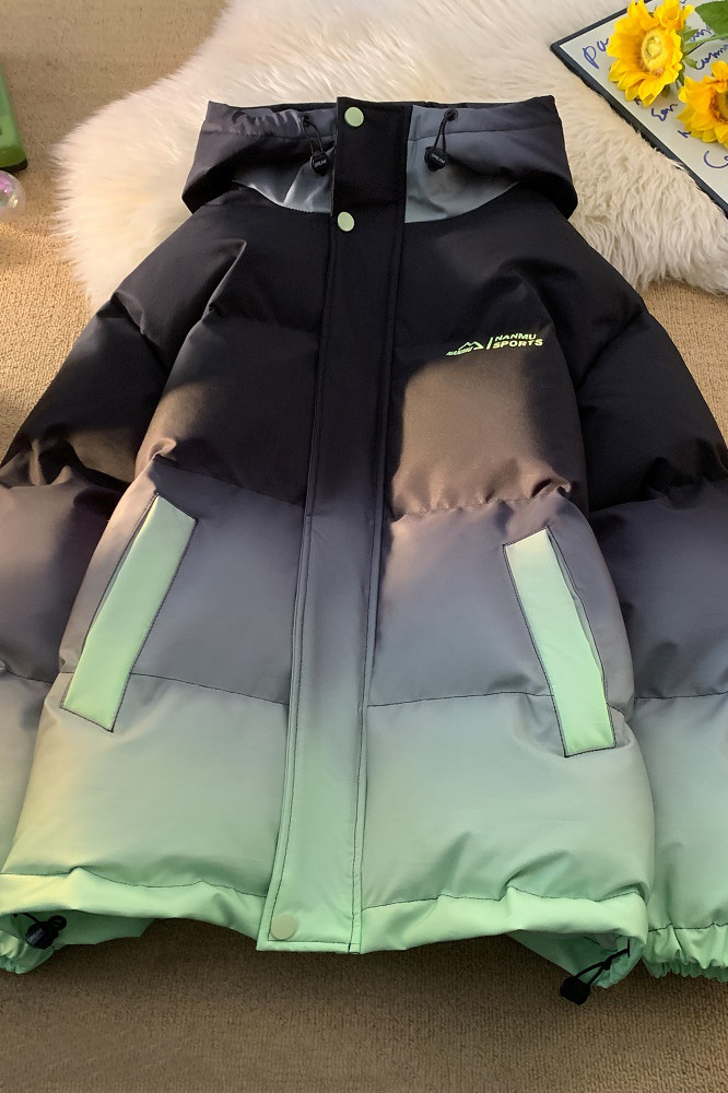 XZ-230-1MY701平铺简约轻奢扎染渐变防水休闲连帽棉服P118控158,男装棉衣,星座230-1