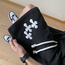 美式水洗做旧短裤男款夏季休闲纯棉宽松高街运动五分潮牌篮球裤子，男装休闲裤，电商A014
