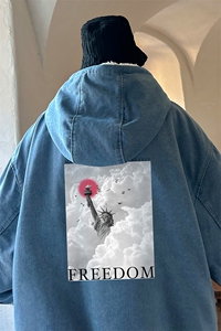 控价158牛仔棉衣男大码加绒羊羔绒牛仔棉服男棉袄 NM53326-P140图片