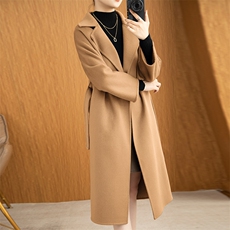 羊毛大衣女新款冬季韩版时尚流行羊毛呢子外套，女装双面呢大衣，召鑫羊绒双面呢