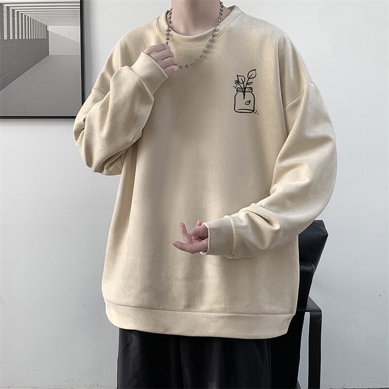 麂皮绒卫衣男大码重磅长袖t恤男JW81430-P35,男装T恤,电商A040
